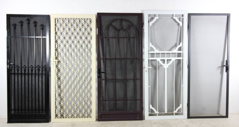Elegant metal screen door design by B Interior in Bengaluru – combining style with security.