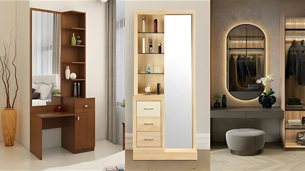 Stylish dressing units with mirror and storage for your everyday needs.